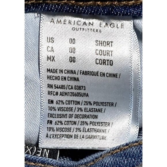 American Eagle High Rise Jegging Crop Ripped Distressed Jeans Size 00 Short - Picture 4 of 11